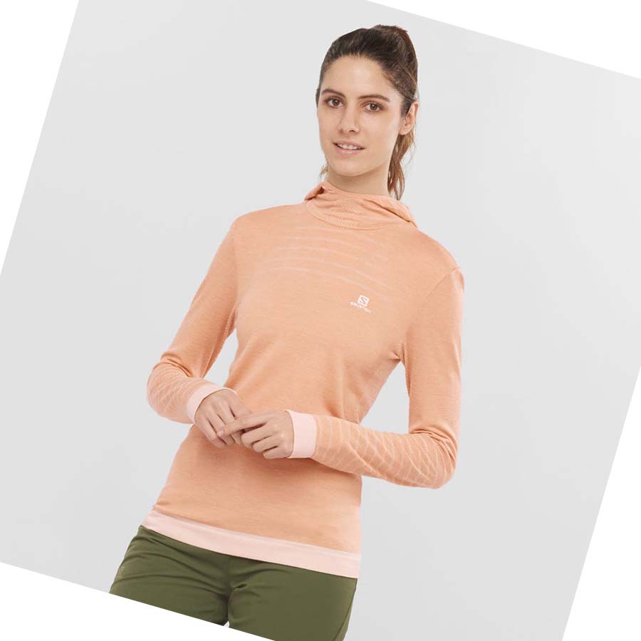 Camiseta Salomon ESSENTIAL WOOL Mujer Beige | MX 2564FDN